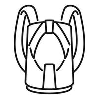 Parachuting backpack icon, outline style vector