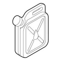 Jerrycan icon, outline isometric style vector