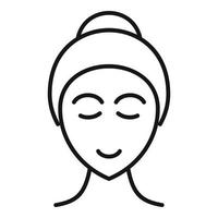 icono de mujer bien arreglado, estilo de esquema vector