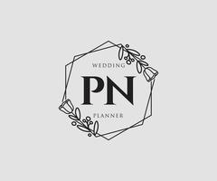 Initial PN feminine logo. Usable for Nature, Salon, Spa, Cosmetic and Beauty Logos. Flat Vector Logo Design Template Element.