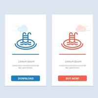 Hotel Pool Swimming Service  Blue and Red Download and Buy Now web Widget Card Template vector