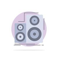 Audio hifi monitor speaker studio Flat Color Icon Vector