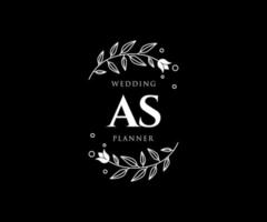 como colección de logotipos de monograma de boda con letras iniciales, plantillas florales y minimalistas modernas dibujadas a mano para tarjetas de invitación, guardar la fecha, identidad elegante para restaurante, boutique, café en vector