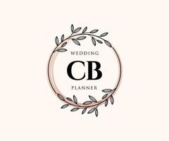 CB Initials letter Wedding monogram logos collection, hand drawn modern minimalistic and floral templates for Invitation cards, Save the Date, elegant identity for restaurant, boutique, cafe in vector