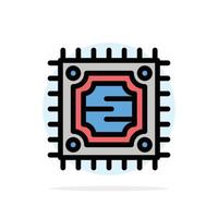 Cpu Microchip Processor Abstract Circle Background Flat color Icon vector