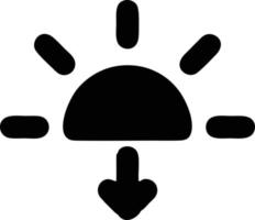 icono de sol en fondo blanco, ilustración del símbolo de icono de sol en negro sobre fondo blanco vector