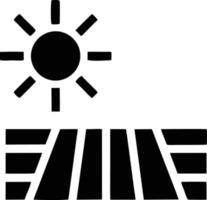 icono de sol en fondo blanco, ilustración del símbolo de icono de sol en negro sobre fondo blanco vector