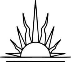 sun icon in white background, illustration of sun icon symbol in black on white background vector