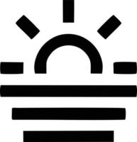 icono de sol en fondo blanco, ilustración del símbolo de icono de sol en negro sobre fondo blanco vector