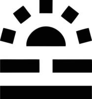 icono de sol en fondo blanco, ilustración del símbolo de icono de sol en negro sobre fondo blanco vector