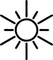 sun icon in white background, illustration of sun icon symbol in black on white background vector