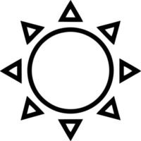 icono de sol en fondo blanco, ilustración del símbolo de icono de sol en negro sobre fondo blanco vector