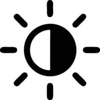 icono de sol en fondo blanco, ilustración del símbolo de icono de sol en negro sobre fondo blanco vector