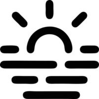 icono de sol en fondo blanco, ilustración del símbolo de icono de sol en negro sobre fondo blanco vector