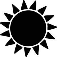 icono de sol en fondo blanco, ilustración del símbolo de icono de sol en negro sobre fondo blanco vector