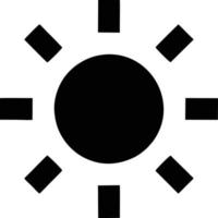 icono de sol en fondo blanco, ilustración del símbolo de icono de sol en negro sobre fondo blanco vector