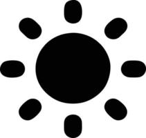 icono de sol en fondo blanco, ilustración del símbolo de icono de sol en negro sobre fondo blanco vector