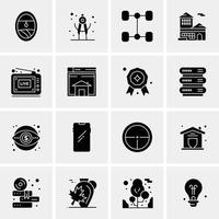 16 iconos universales de negocios vector ilustración de icono creativo para usar en proyectos relacionados con la web y dispositivos móviles