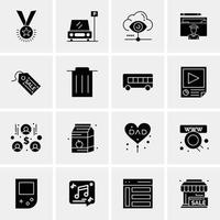 16 iconos universales de negocios vector ilustración de icono creativo para usar en proyectos relacionados con la web y dispositivos móviles