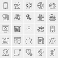 25 iconos de negocios universales vector ilustración de icono creativo para usar en proyectos relacionados con la web y dispositivos móviles