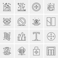 16 iconos universales de negocios vector ilustración de icono creativo para usar en proyectos relacionados con la web y dispositivos móviles