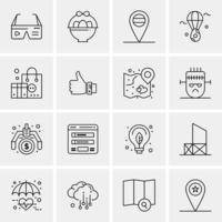 16 iconos universales de negocios vector ilustración de icono creativo para usar en proyectos relacionados con la web y dispositivos móviles