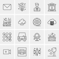 16 iconos universales de negocios vector ilustración de icono creativo para usar en proyectos relacionados con la web y dispositivos móviles