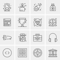 16 iconos universales de negocios vector ilustración de icono creativo para usar en proyectos relacionados con la web y dispositivos móviles