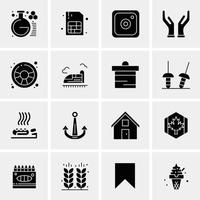 16 iconos universales de negocios vector ilustración de icono creativo para usar en proyectos relacionados con la web y dispositivos móviles