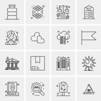 16 iconos universales de negocios vector ilustración de icono creativo para usar en proyectos relacionados con la web y dispositivos móviles