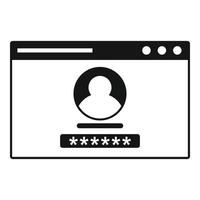 Web authentication icon, simple style vector