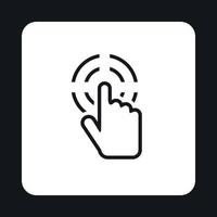 icono de destino de la mano del cursor, estilo simple vector