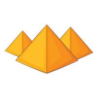 Egyptian pyramids icon, cartoon style vector