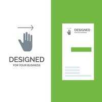 Hand Arrow Gestures right Grey Logo Design and Business Card Template vector