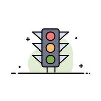 Traffic Sign Light Road Business Logo Template Flat Color vector