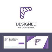 Creative Business Card and Logo template Australia Australian Boomerang Indigenous Travel Weapon Vector Illustration