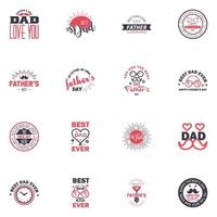 Happy fathers day 16 Black and Pink Typography Fathers day background design Fathers day greeting card Editable Vector Design Elements