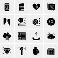 16 iconos universales de negocios vector ilustración de icono creativo para usar en proyectos relacionados con la web y dispositivos móviles