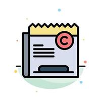 Copy Copyright Restriction Right File Abstract Flat Color Icon Template vector