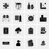 16 iconos universales de negocios vector ilustración de icono creativo para usar en proyectos relacionados con la web y dispositivos móviles