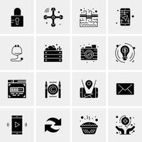 16 iconos universales de negocios vector ilustración de icono creativo para usar en proyectos relacionados con la web y dispositivos móviles