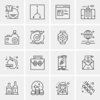 16 iconos universales de negocios vector ilustración de icono creativo para usar en proyectos relacionados con la web y dispositivos móviles