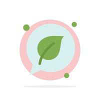 Chat Green Leaf Save Abstract Circle Background Flat color Icon vector