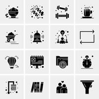 16 iconos universales de negocios vector ilustración de icono creativo para usar en proyectos relacionados con la web y dispositivos móviles