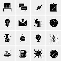 16 iconos universales de negocios vector ilustración de icono creativo para usar en proyectos relacionados con la web y dispositivos móviles