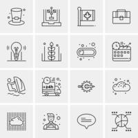 16 iconos universales de negocios vector ilustración de icono creativo para usar en proyectos relacionados con la web y dispositivos móviles