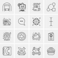 16 iconos universales de negocios vector ilustración de icono creativo para usar en proyectos relacionados con la web y dispositivos móviles