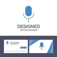 Creative Business Card and Logo template Mic Microphone Basic Ui Vector Illustration