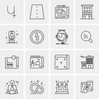 16 iconos universales de negocios vector ilustración de icono creativo para usar en proyectos relacionados con la web y dispositivos móviles