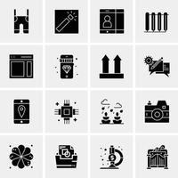 16 iconos universales de negocios vector ilustración de icono creativo para usar en proyectos relacionados con la web y dispositivos móviles